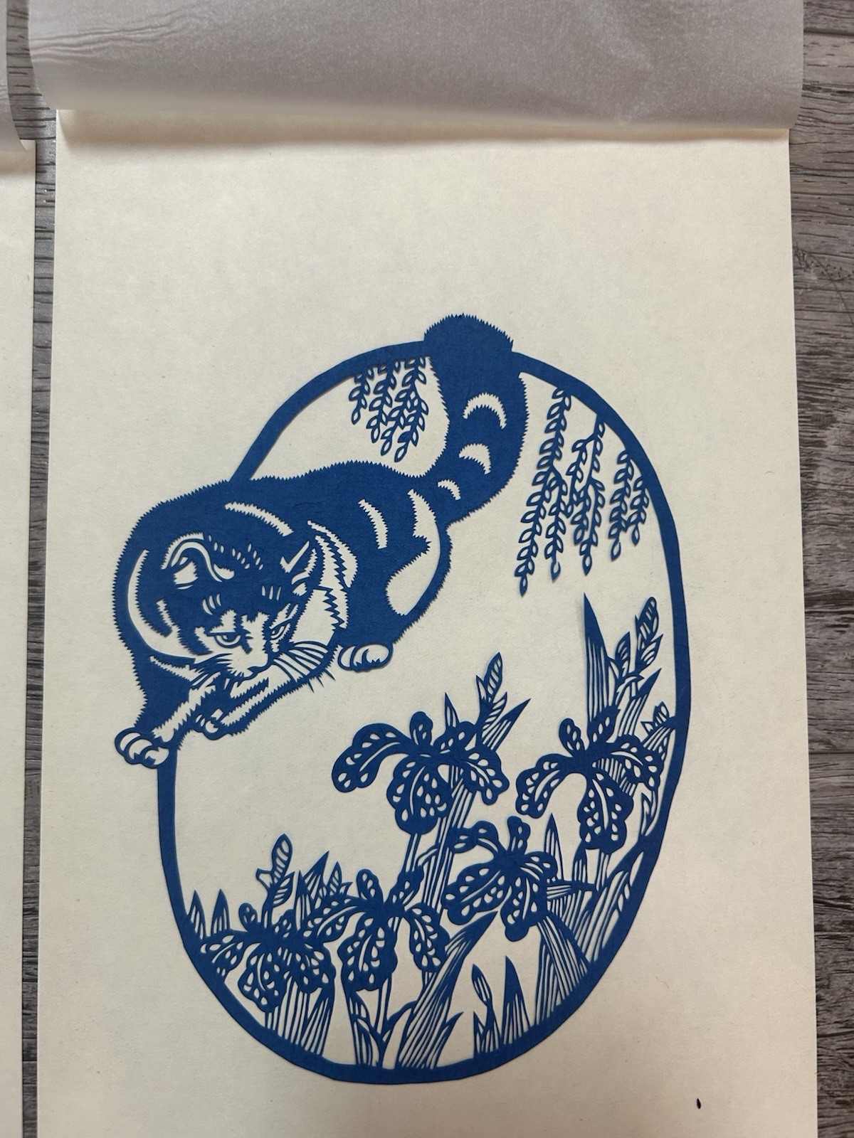 Vintage 1960’s Set of 7 Chinese Cats Paper cuts Cultural Relics Folk Art – MINT