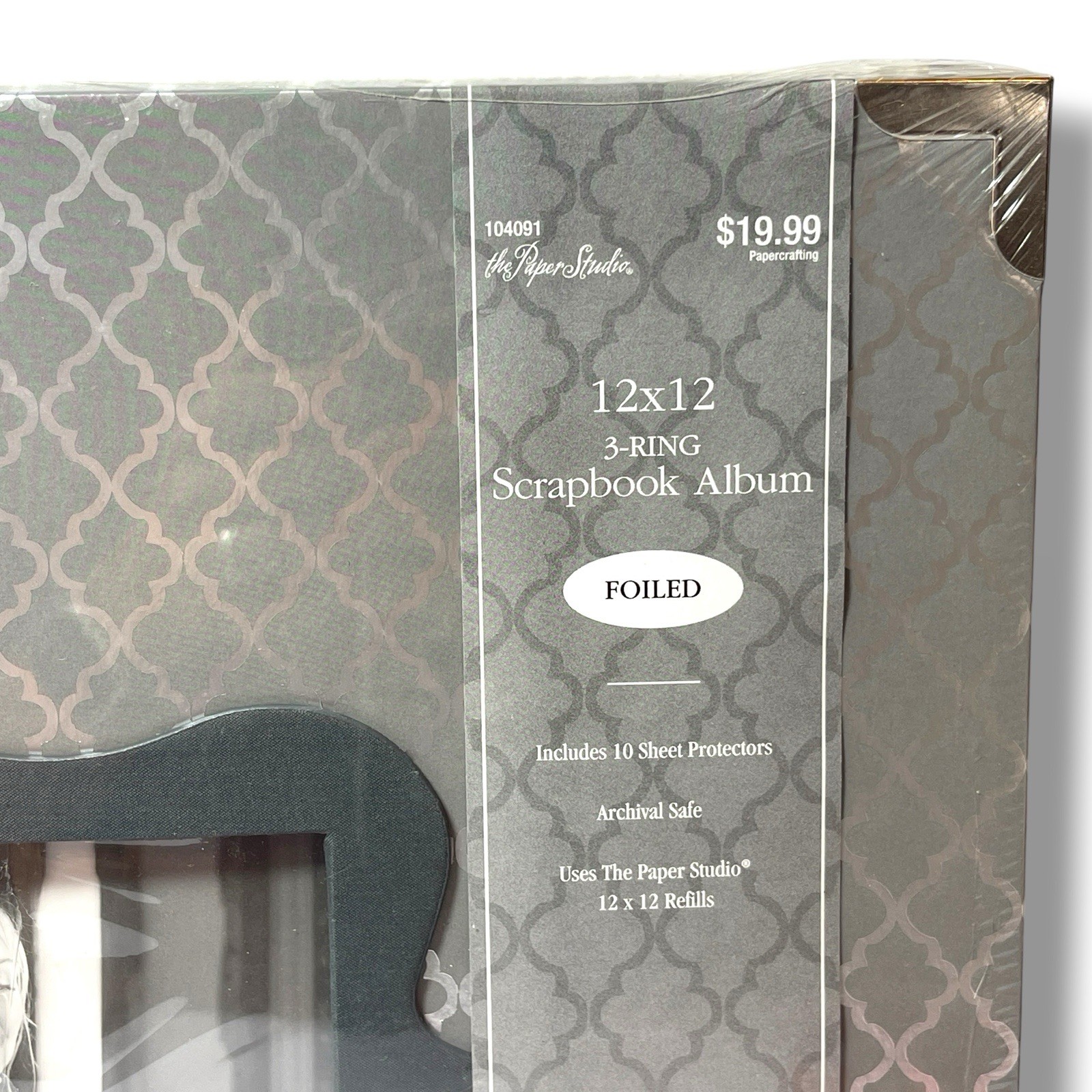 Lot of 2 The Paper Studio 12×12 3-Ring Scrapbook Albums Gray & Gold Foil New OS