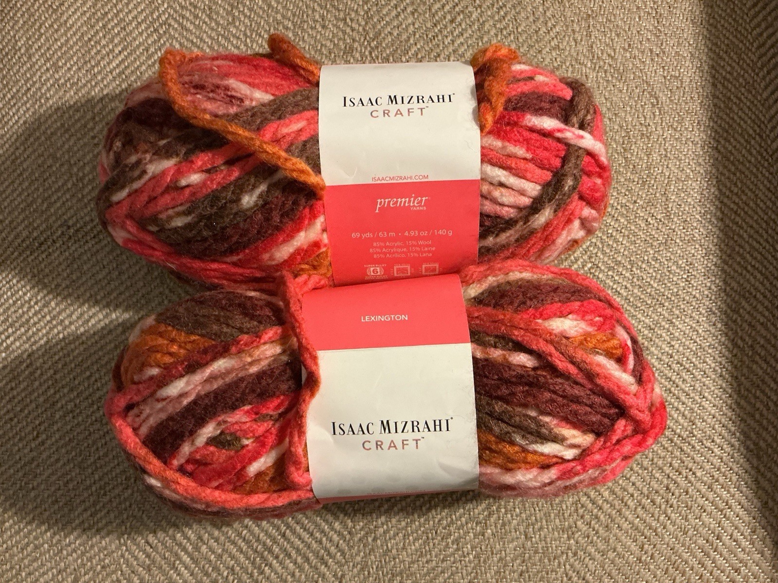 Isaac Mizrahi Bulky Yarn – 2 Skeins – Variegated Color