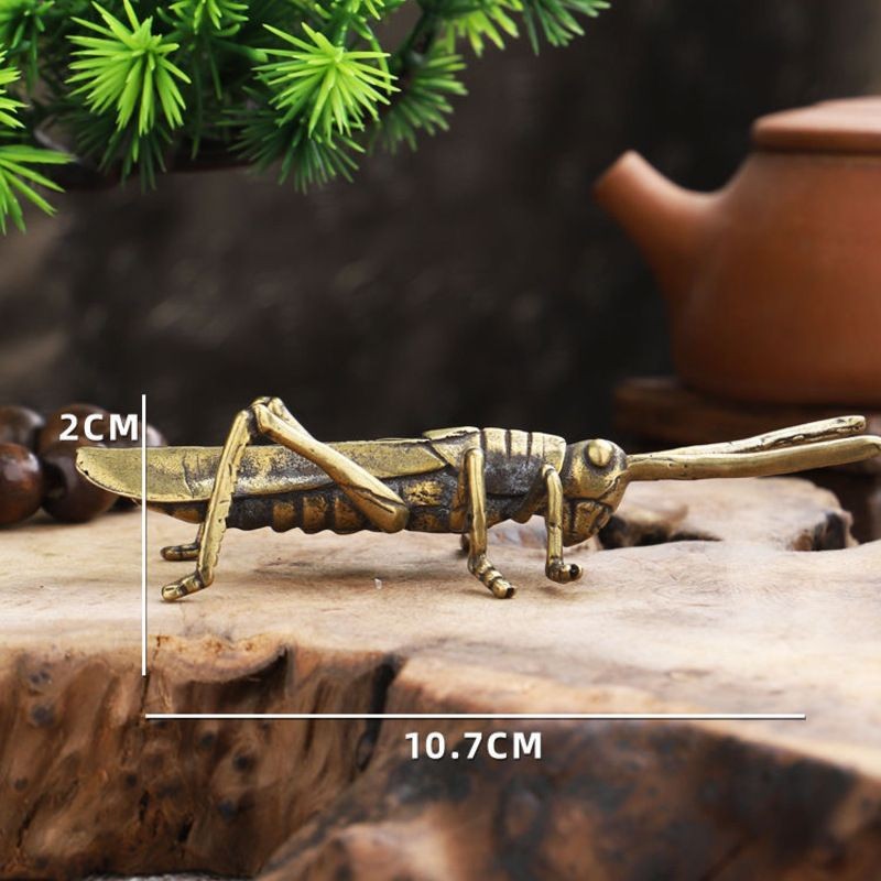 Brass Locust Ornament Vintage Copper Tea Pet Desktop Decor Collectible