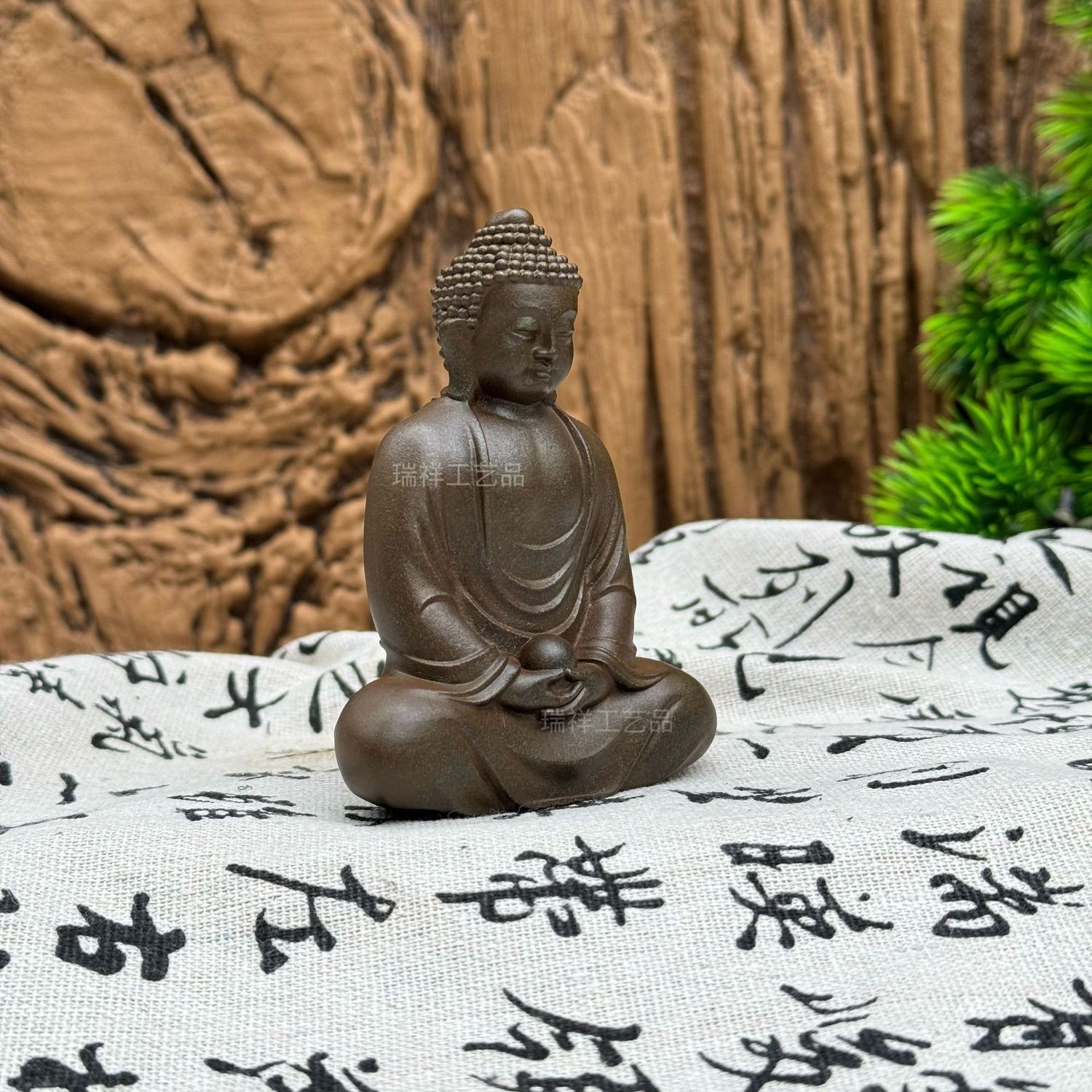 Handmade Iron Vairocana Buddha Statue Chinese Zen Decor 9.2cm 200g