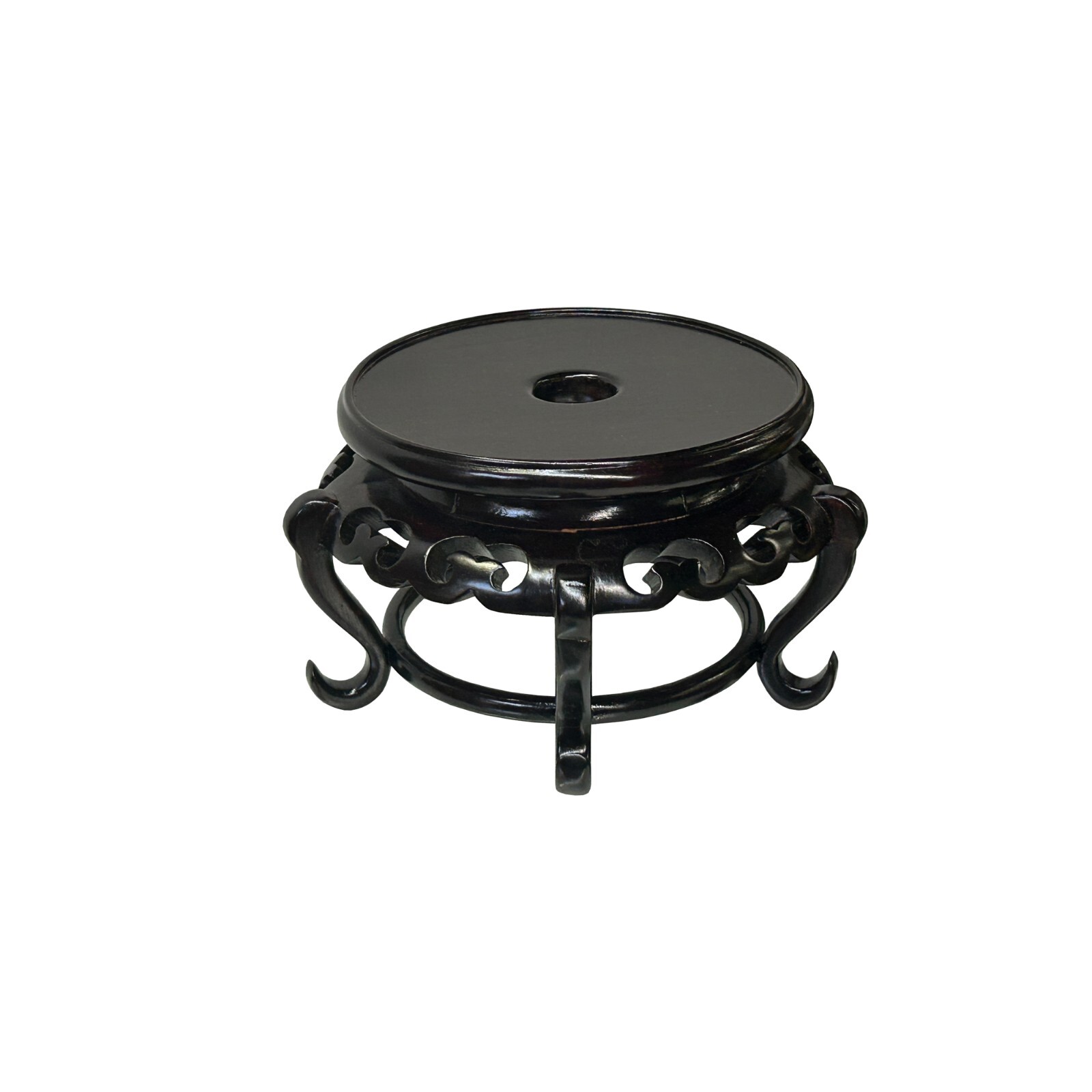 5.75″ Oriental Black Brown 5 Legs Round Wood Stand Riser Easel st1010A