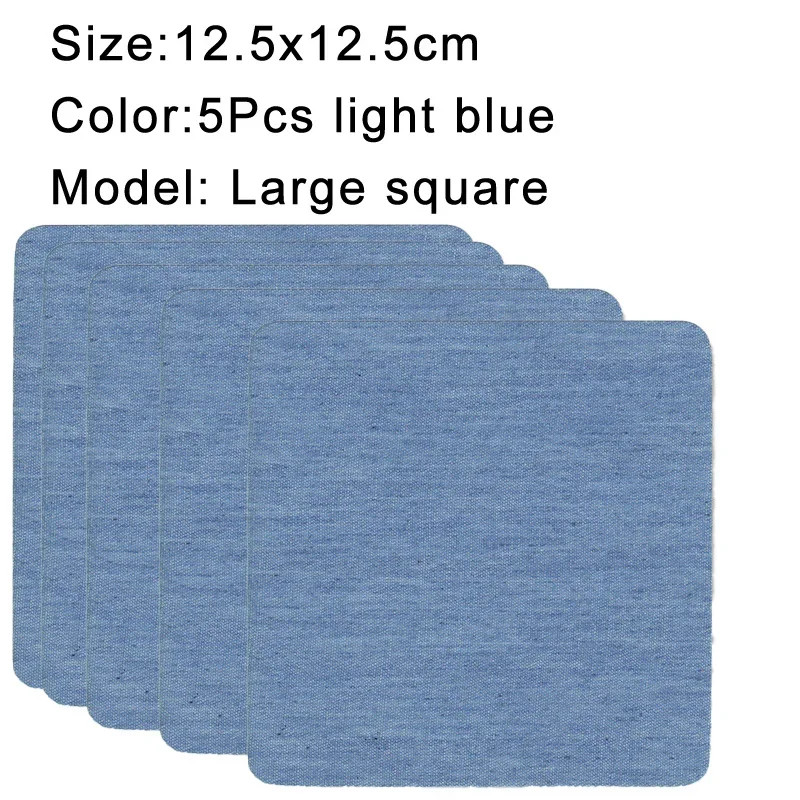 5Pcs Denim Patches DIY Iron on Denim Elbow Patches Repair Pants for Jean Clothin