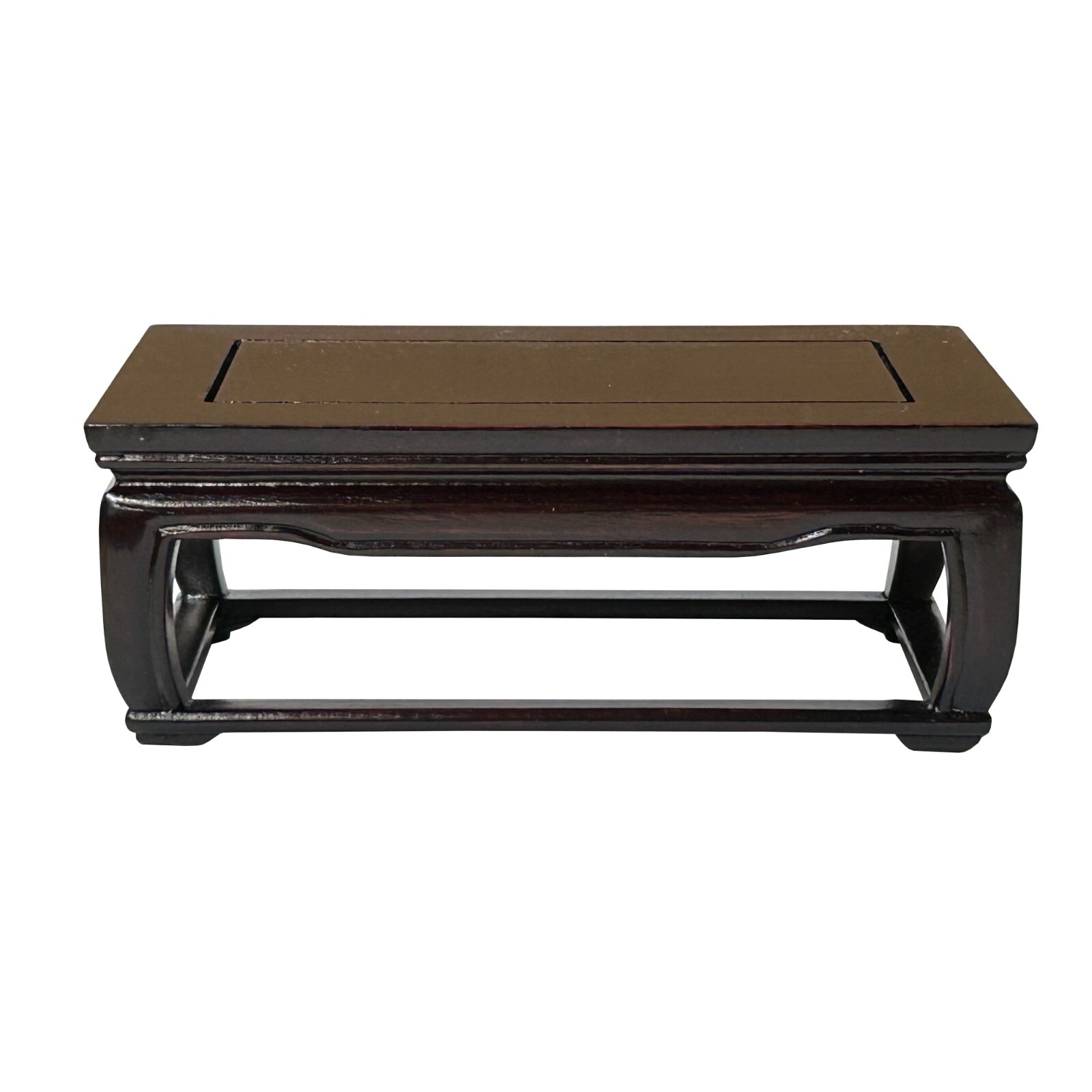 7.25″ Mahogany Brown Rectangular Curve Legs Wood Display Stand Riser ws4289