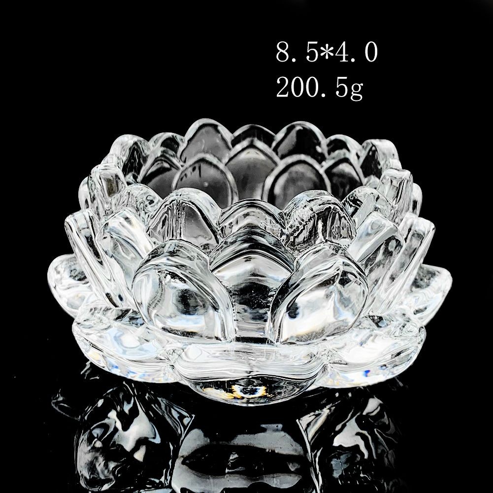 Crystal Lotus Candle Holder Ashtray with Glass Base Aromatherapy Display Stand
