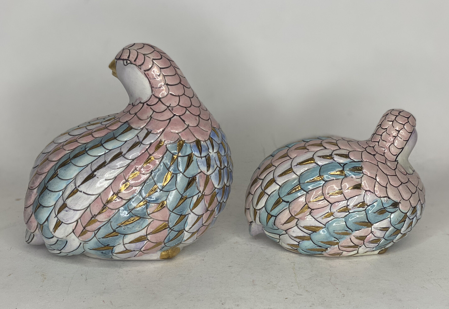RARE Vintage H.F.P Macau Ceramic Love Birds Doves Chinese Porcelain TOYO