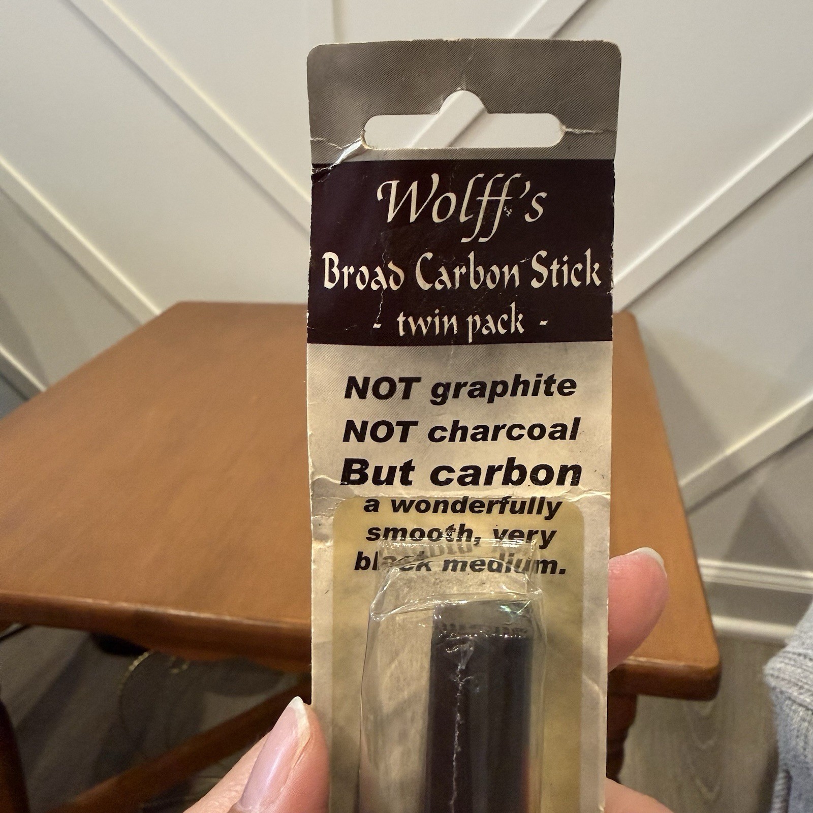 Wolffs Broad Carbon Stick Drawing Pencils Twin Pack Set Vintage NOS New