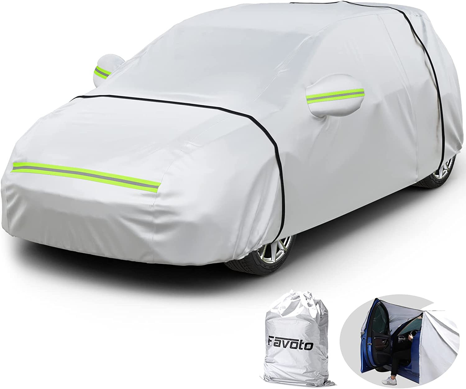 Hatchback Car Cover 5 Layers Universal Fit Sun Rain Windproof Dustproof NEW