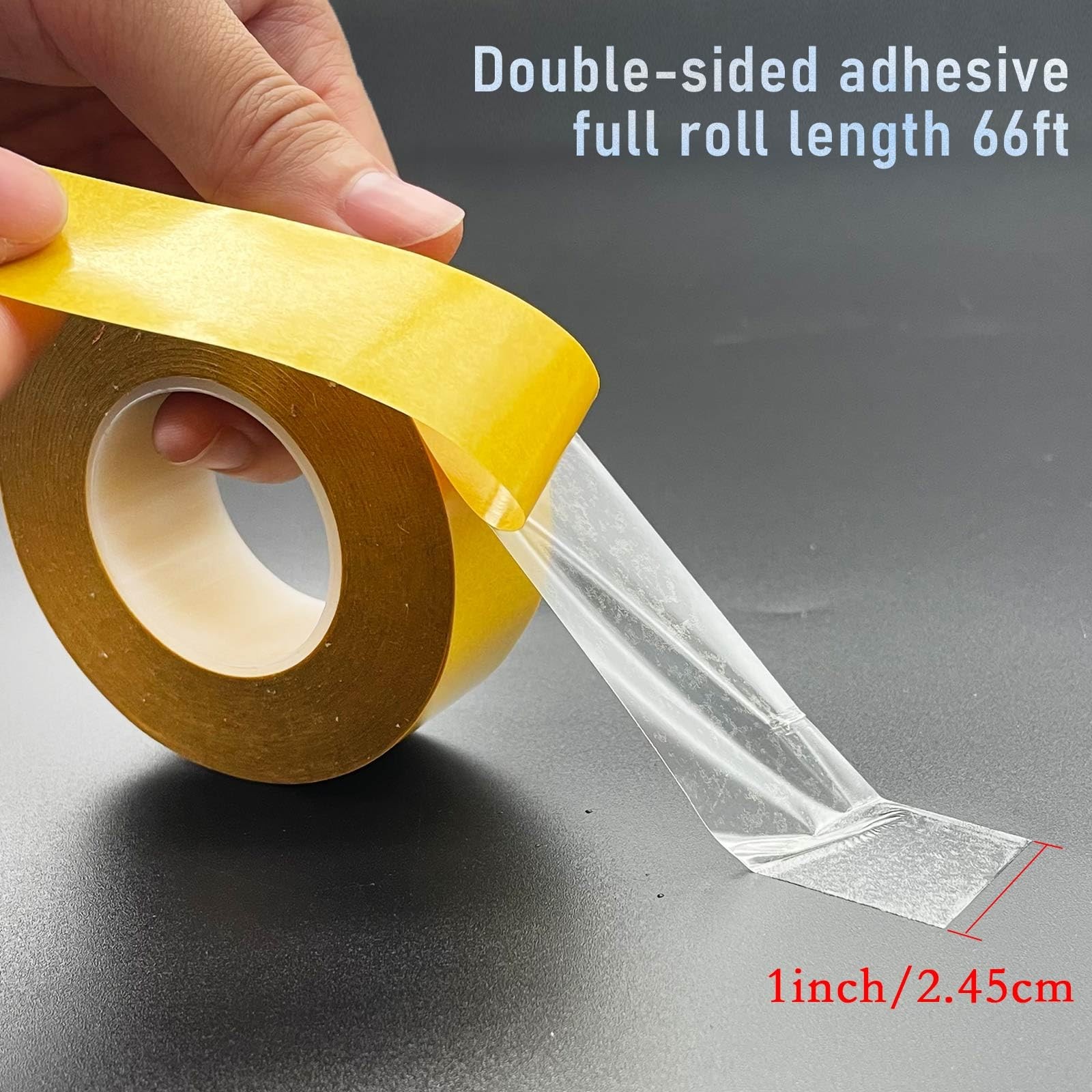 Double Side Tape Heavy Duty, 1â€ x 66ft Ultra-Thin Clear Two Sided Tape, Stron
