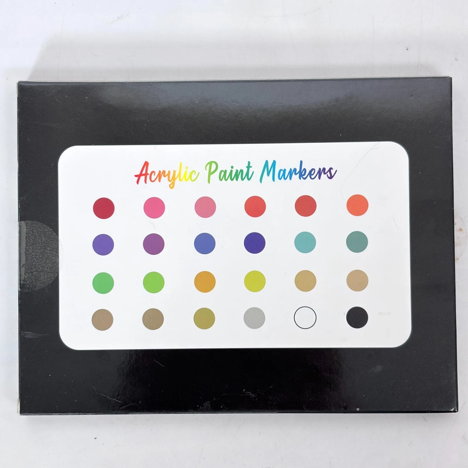 24 Color Acrylic Paint Marker Pen Set Dual Brush Tip Permanent Waterproof Opaque