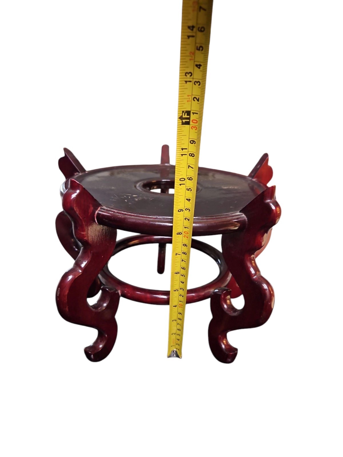 Vintage Chinese Wood Carved Display Stand Footed Pedestal for plant or Fish Bowl