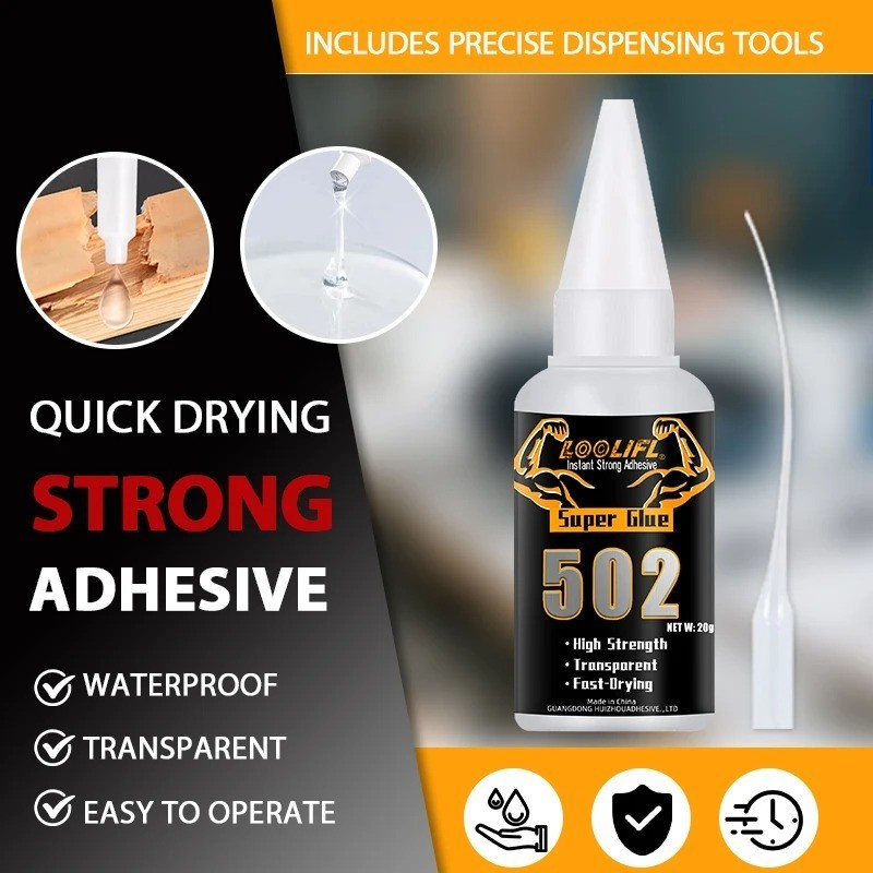 502 Super Glue 20g Fast Dry Strong Adhesive for Metal Wood Plastic