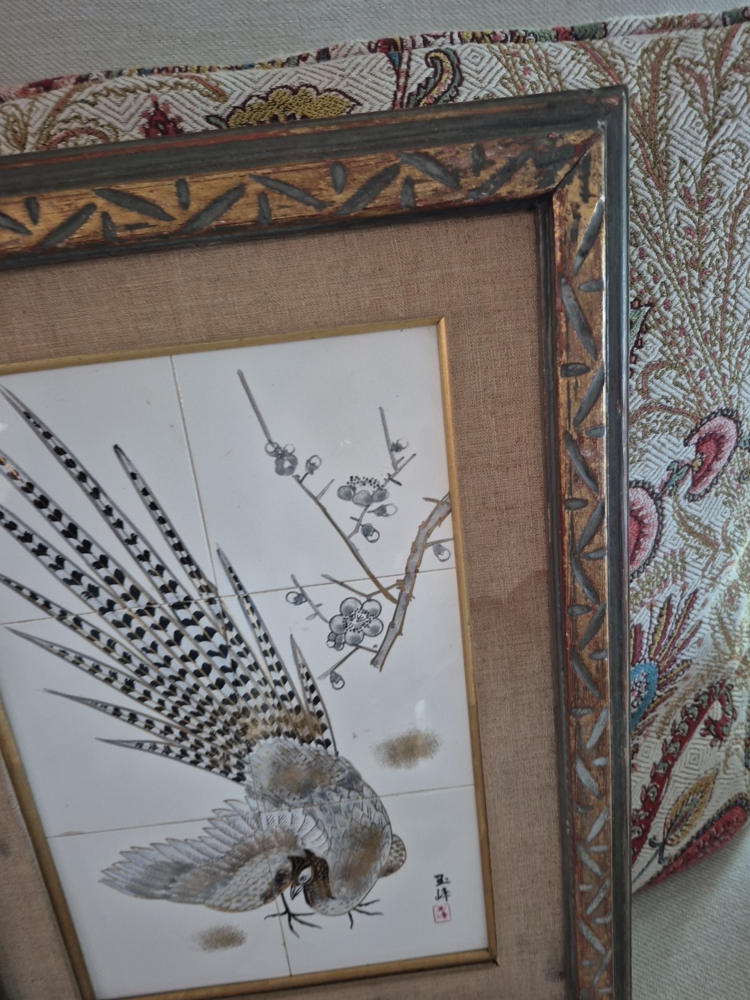 “Vintage Chinese Hand Painted Porcelain Wall Art – Bird Panels – Set of 2”