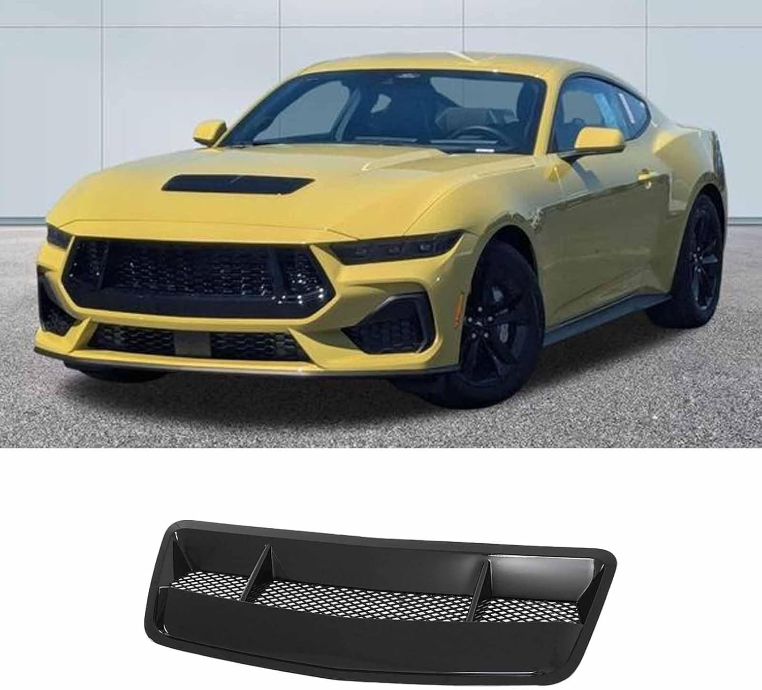 Hood Scoop Vent Cover for Ford Mustang S650/GT/Darkhorse 2024-2026 Glossy Black