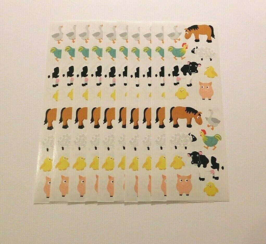 Mrs. Grossman’s Stickers Lot of 10 Strips ~Chubby Farm Animals~ 2009 CUTE