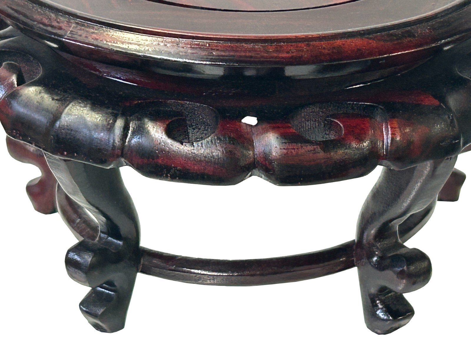 5.5″ Oriental Reddish Brown Wave 5 Legs Round Wood Stand Riser Easel st1073