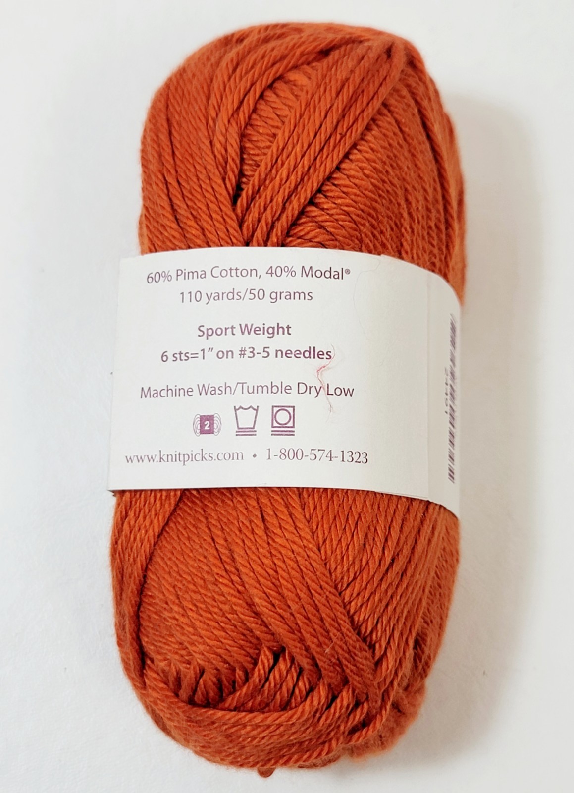 Knit Picks Shine Sport Cotton Modal Yarn 110 Yds Marmalade
