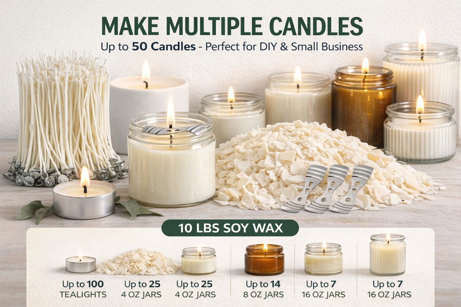 Oraganix Natural Soy Wax Flakes 10 lb Candle Making Kit White