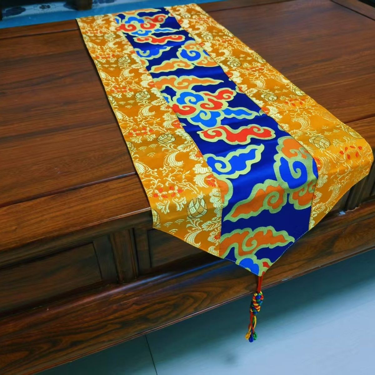 140x35cm Chinese Classical Brocade Table Runner Tea Table Dining Decor