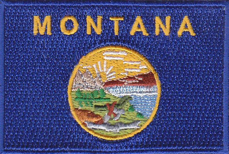 Montana USA State Flag Embroidered Patches 3″x2″ iron-on