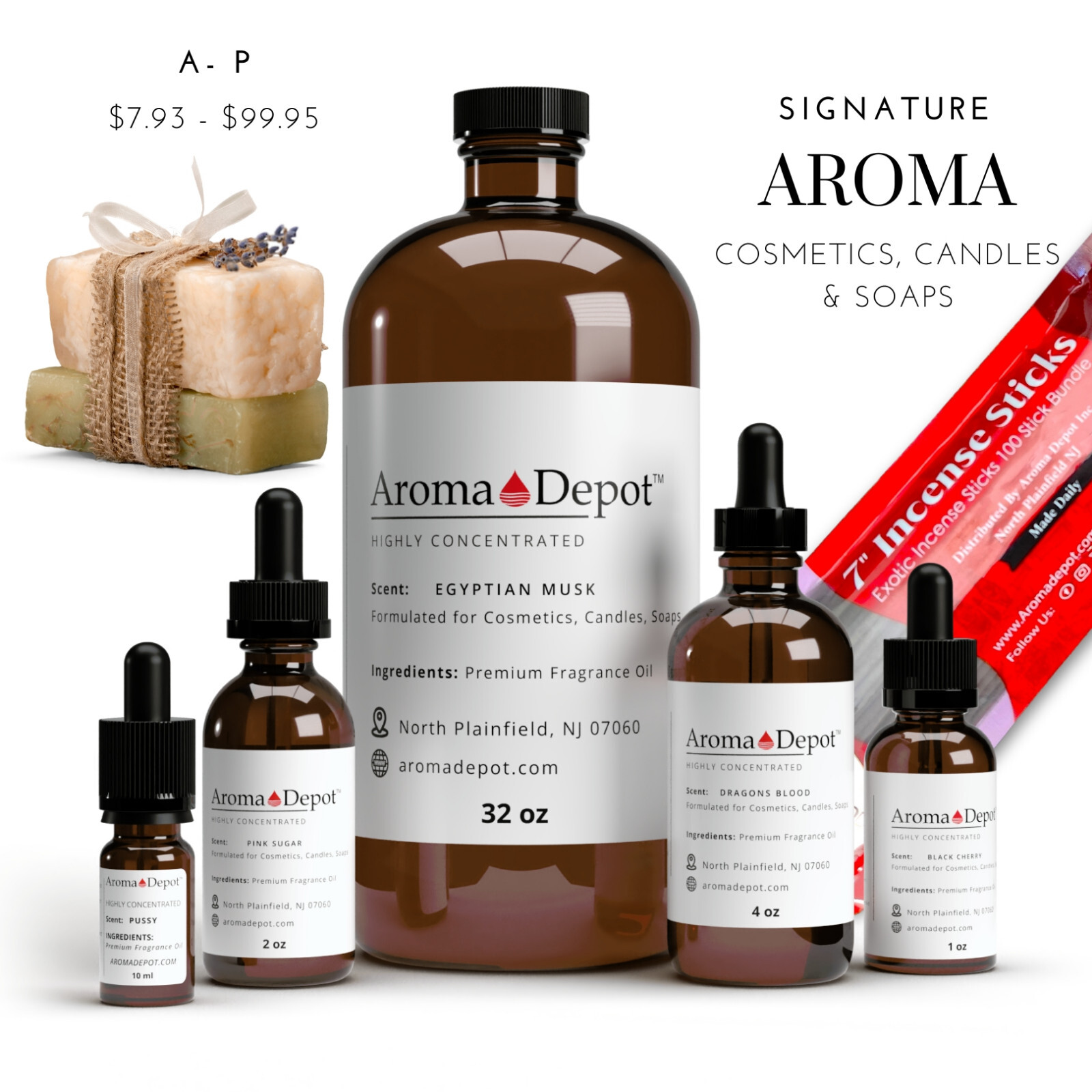 Fragrance oils for Candles Soap Making Bath Diffuser Burners Incense Scented Oil
