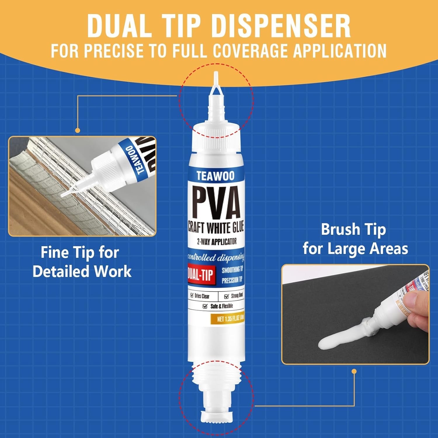 TEAWOO Book Repair & Binding Glue Kit – 8.5 Oz + 2×1.35 Oz Acid-Free …