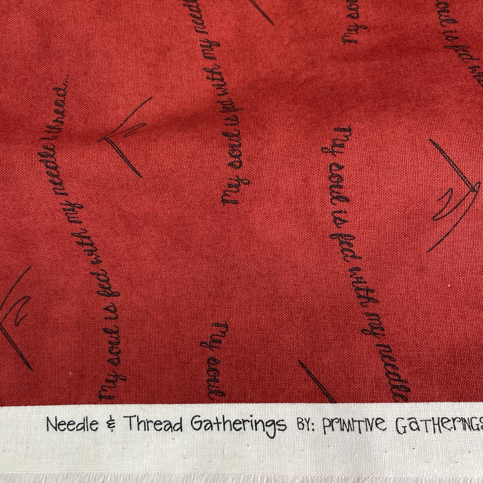 Needle & Thread Gatherings 1.5 Yds Fabric Primitive Gatherings Moda Red #1230