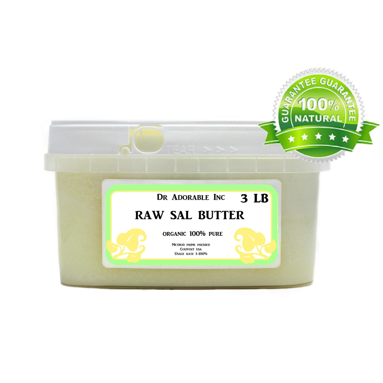 PURE SHOREA SAL BUTTER ORGANIC FRESH COLD PRESSED NATURAL BEST 2 OZ UP TO 12 LB