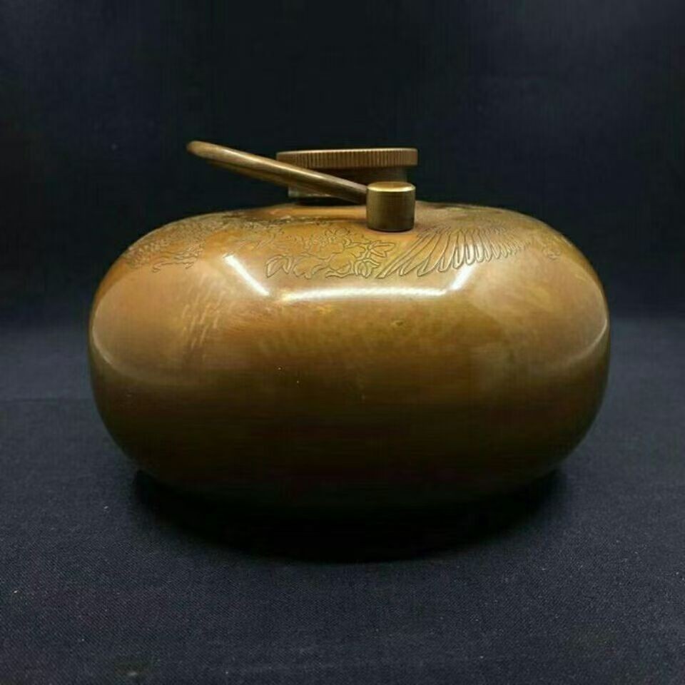 13cm Chinese Pure Copper Dragon Phoenix Hand Warmer Brass