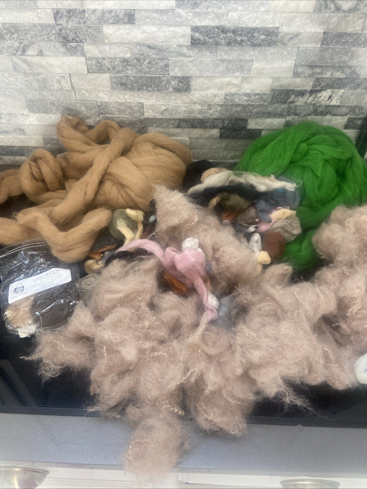 Lot Needle Felting Roving 100% Wool & Alpaca Assorted Colors Variety 2.5lbs