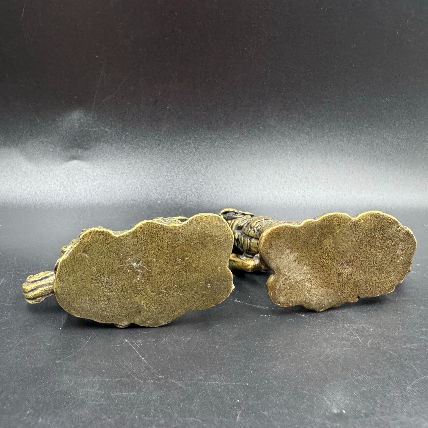 Vintage Brass Qilin Kirin Mini Statues Feng Shui Wealth Protection Desk Ornament