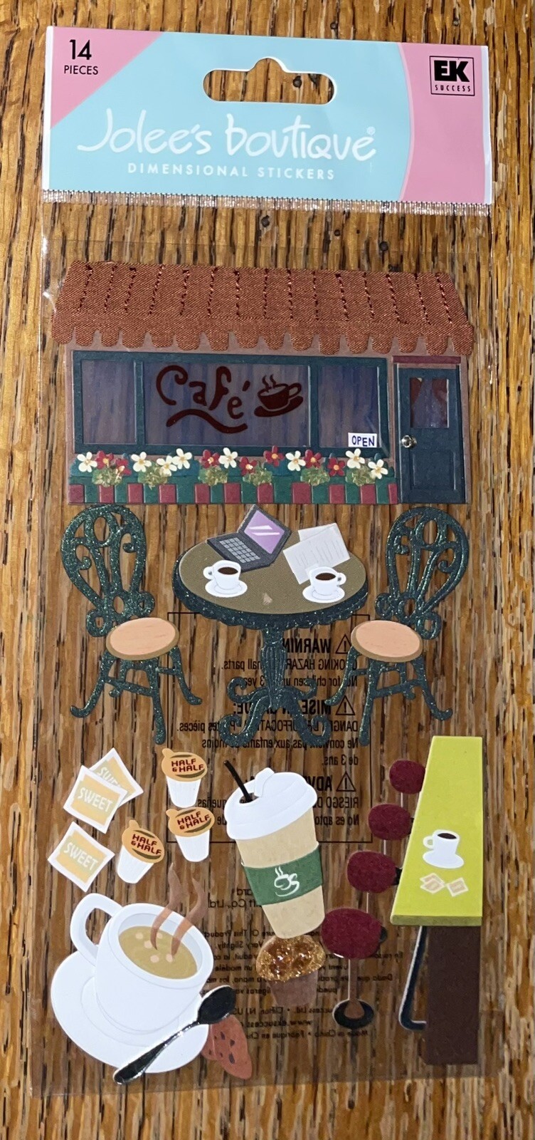 VERY RARE Jolees Coffee Talk Cafe Shop Pastry’s Restaurant 3D Scrapbook Stickers
