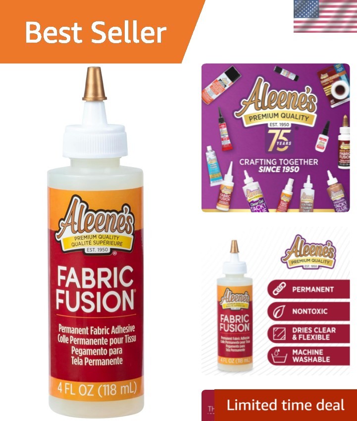Durable Fabric Fusion Glue 4 oz – Ideal for Hems, Patches, and Creative Projects
