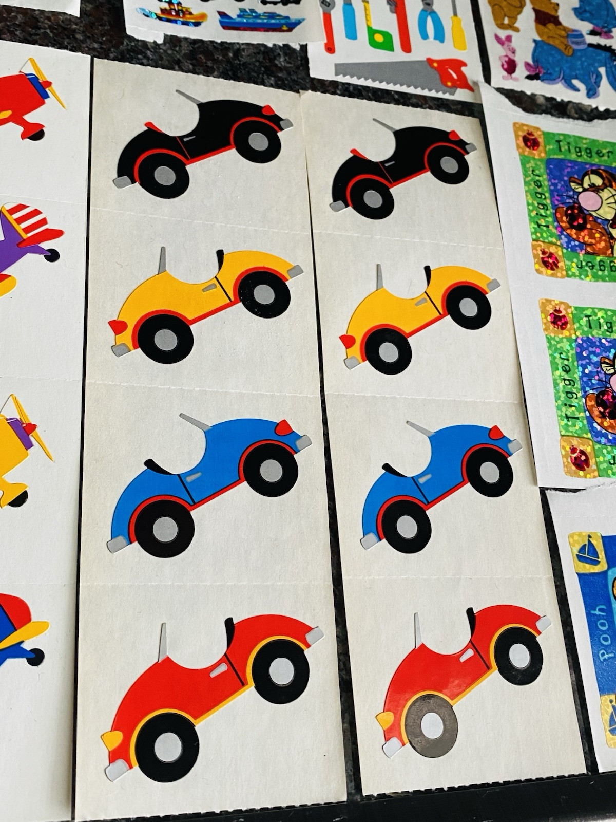 Big Lot of VTG Stickers Sandy Lion & Mrs Grossman – Fuzzy, Shimmery & Character