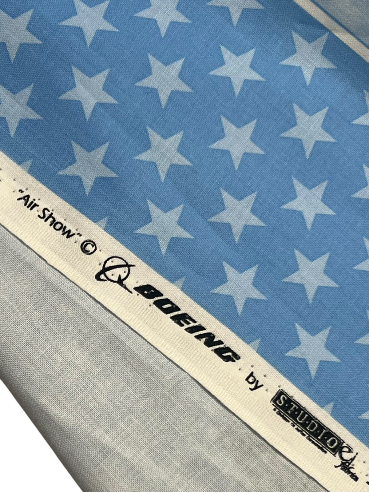 Vtg Boeing Air Show Fabric 7 Panels Aircraft WWII Warbirds Aviation Patriotic