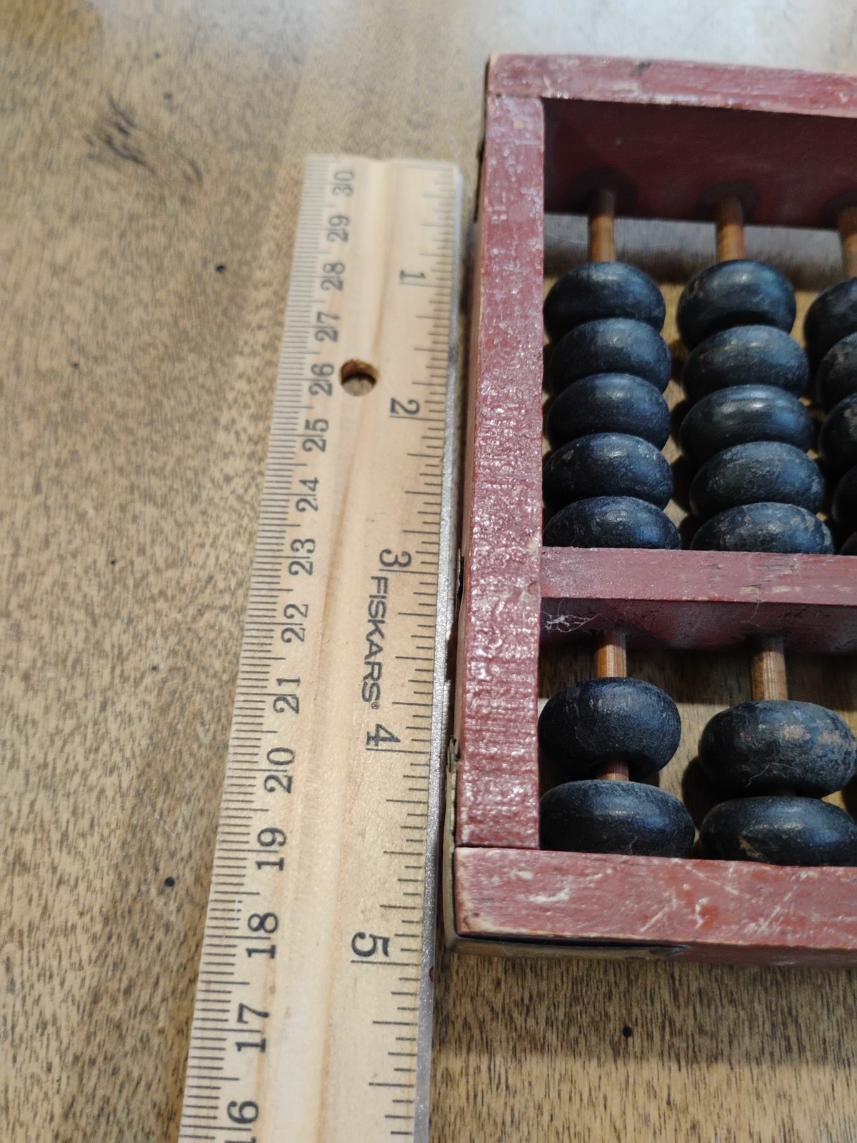 Vintage Chinese Abacus Wood. Very worn. SEE PHOTOS For Size And Condition