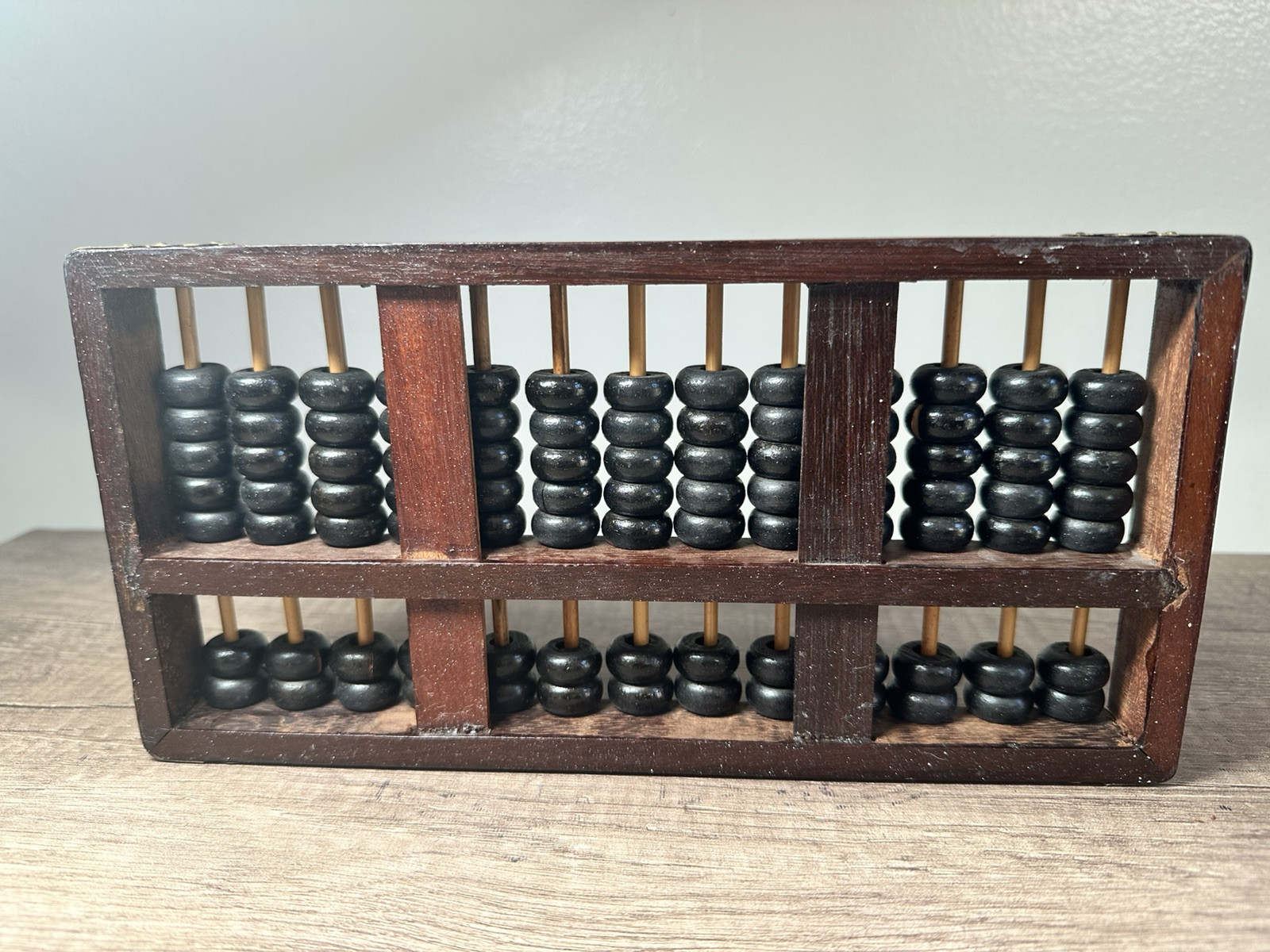Chineses Wooden Abacus 13 Rows 91 Beads 14.5” x 7.25”