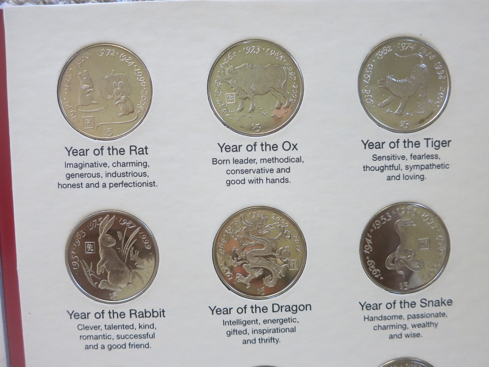 CHINESE LUNAR ZODIAC COMMEMORATIVE 12 PROOF COINS