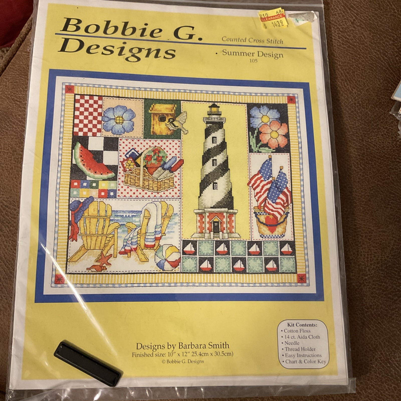 Bobbie G Designs Summer Design 105 Counted Cross Stitch Kit 10×12 Factory Sealed
