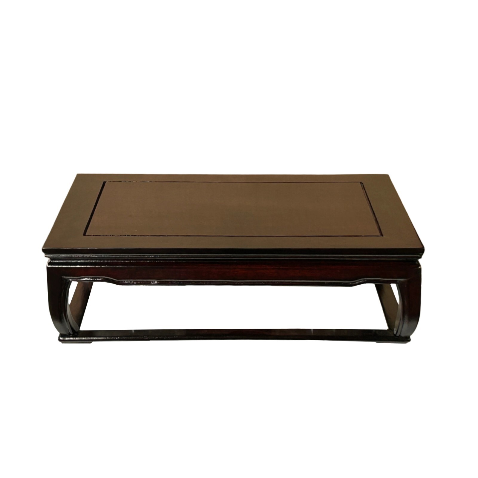 13″ Mahogany Brown Rectangular Curve Legs Wood Display Stand Riser st1200