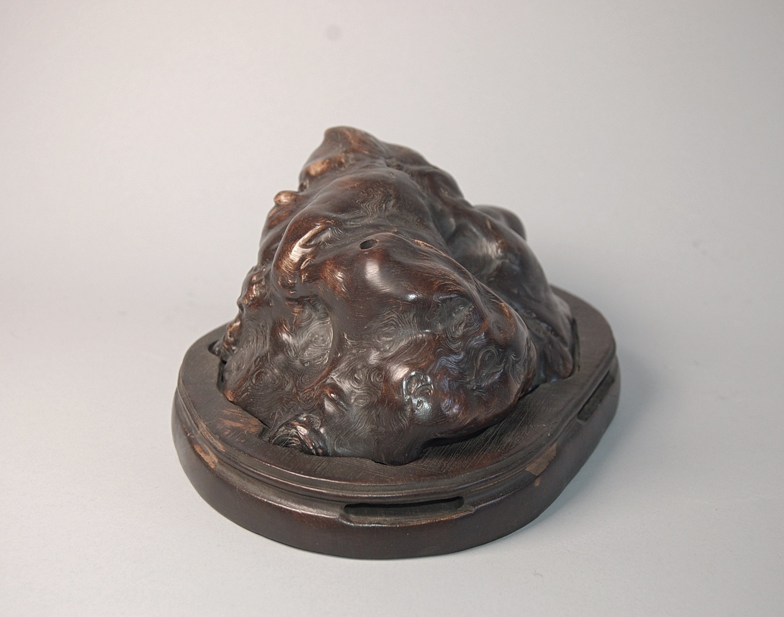 Burlwood domed incense burner, China/Asia