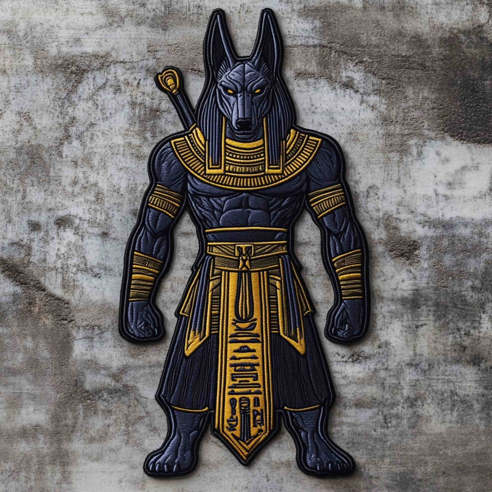 Anubis Jackal Deity Patch Iron-on Applique Ancient Egypt, Protector of the Dead