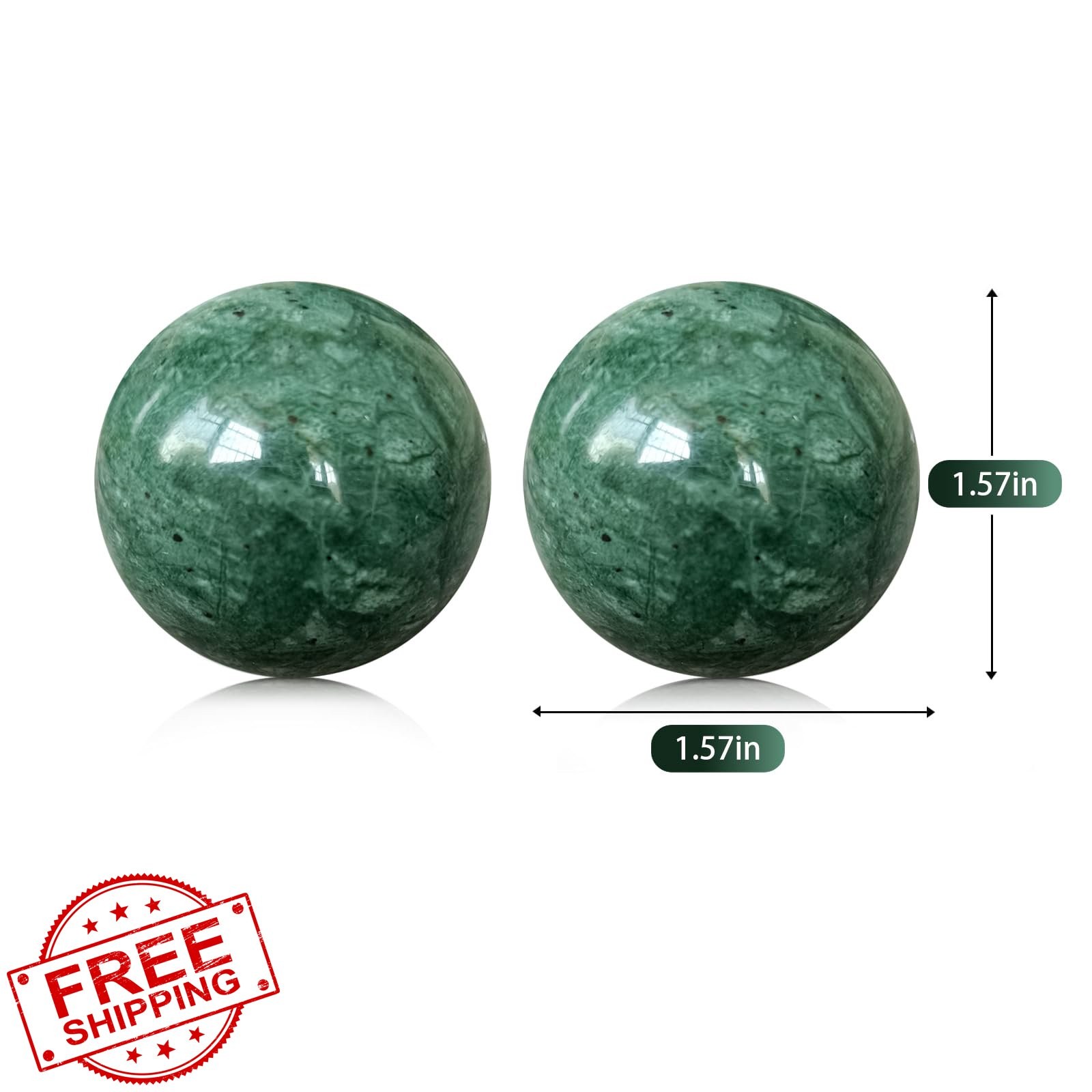 Hmsddan Baoding Balls Dark Green Small 1.38″ 2pc