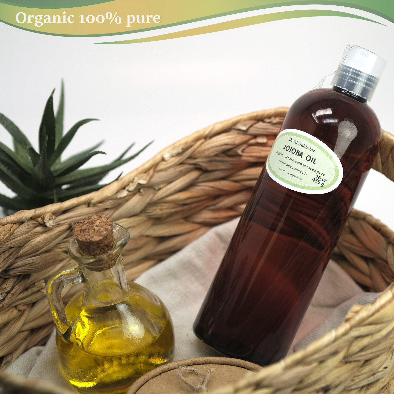 PURE JOJOBA OIL COLD PRESSED ORGANIC UNCUT RAW from 2 oz to 128 oz