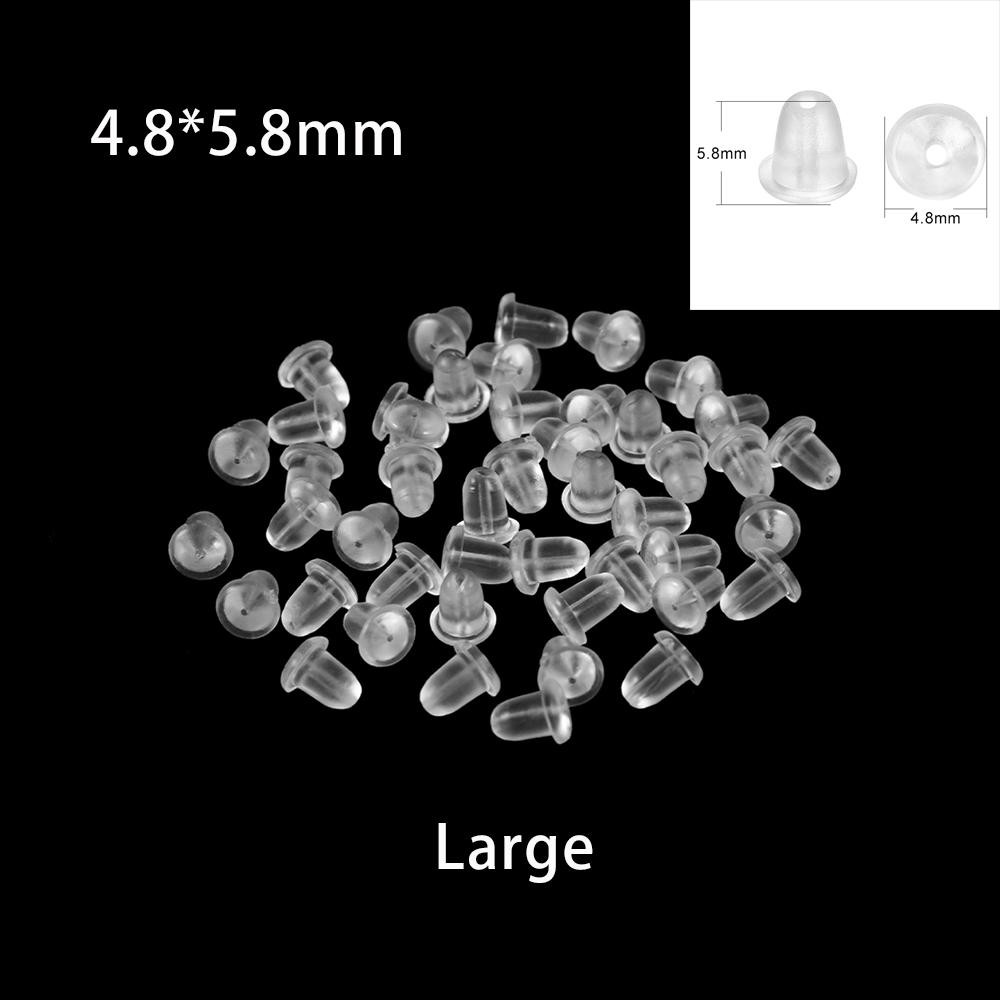 Clear Silicone Earring Backs Rubber Safety Stoppers Stud DIY Jewelry Findings Lo