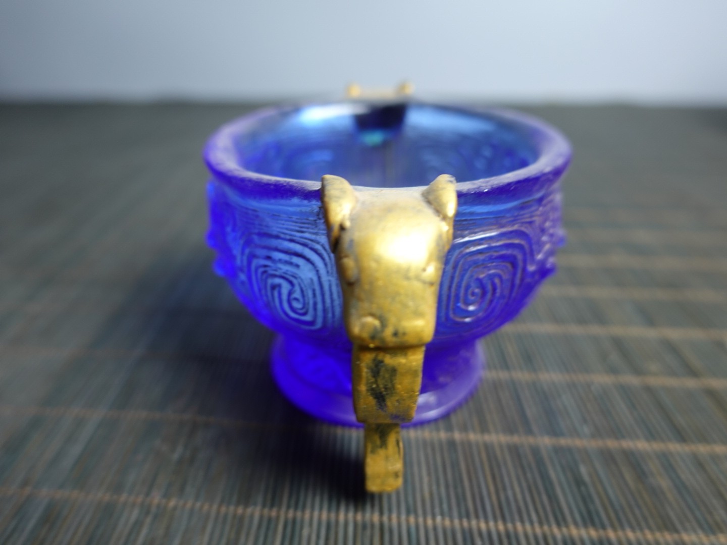 3.9″ Collect China Coloured Glaze Painted Elephant Ears Incense Burner Censer