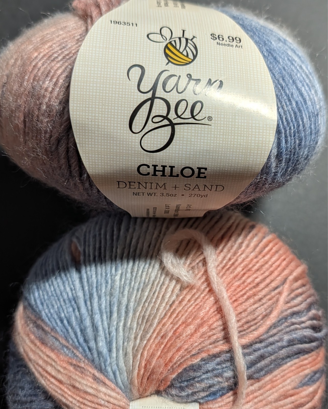 Lot of 2 Yarn Bee Chloe Denim + Sand -Wool Blend-Discontinued *Destash