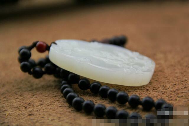 Xinjang Hetian White Jade Guanyin Pendant Chinese Antique Collection
