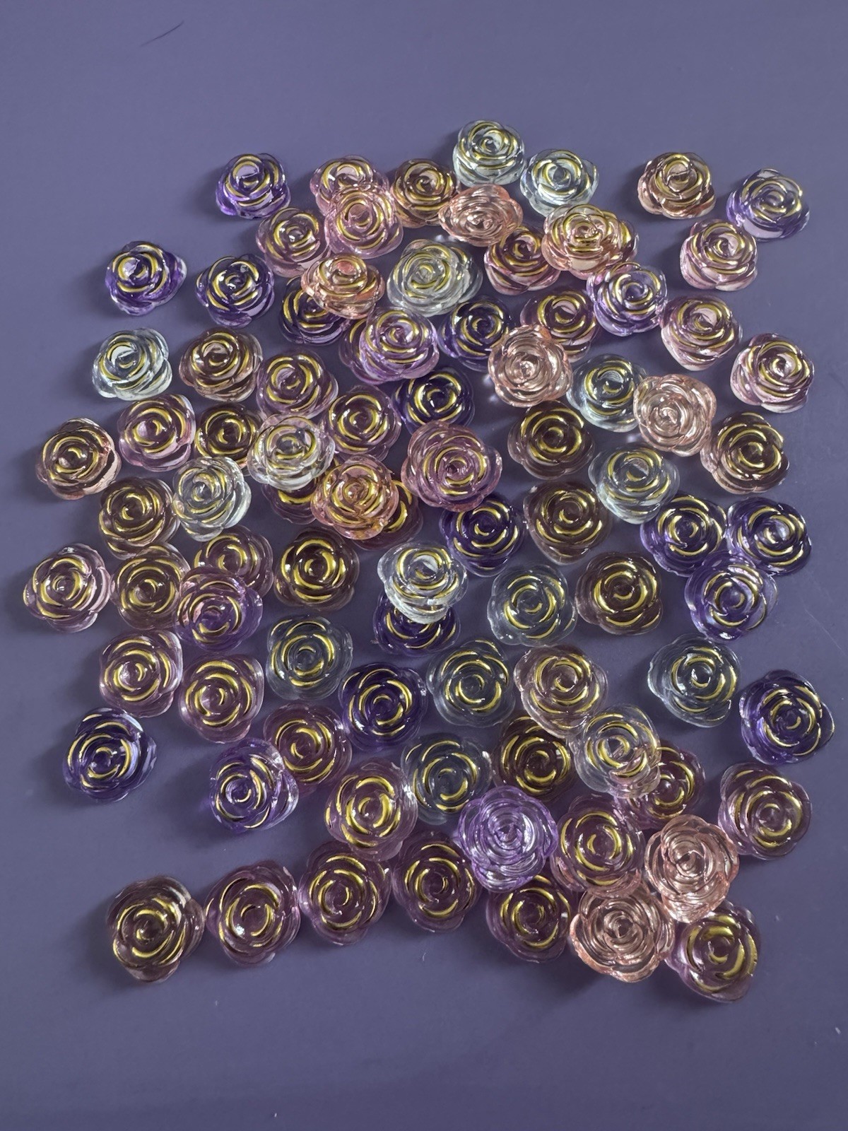 100 Acrylic Mixed Flowers DIY Light Colors