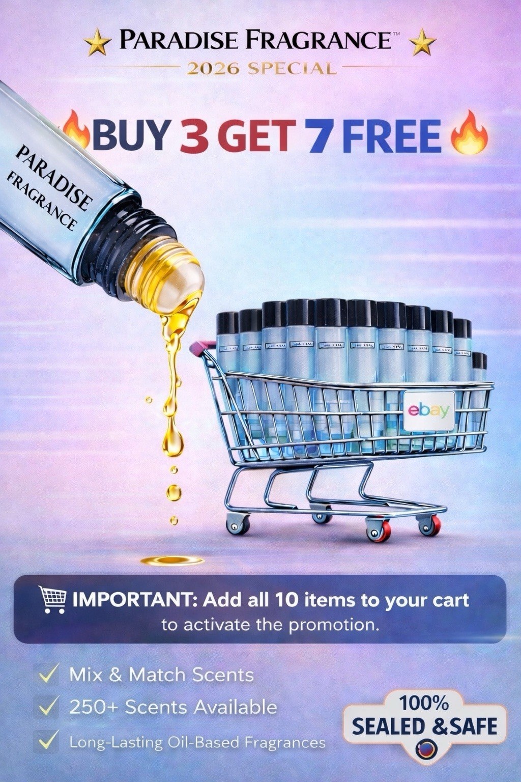 10ML Premium Luxury Body Oil Women Custom Fragrance Roll-on (add All 10 In Cart)
